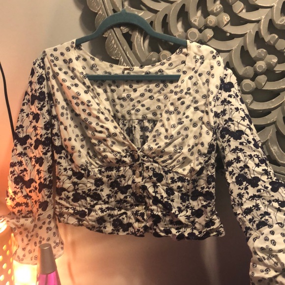 Free people bell sleeved crop top - Picture 1 of 3